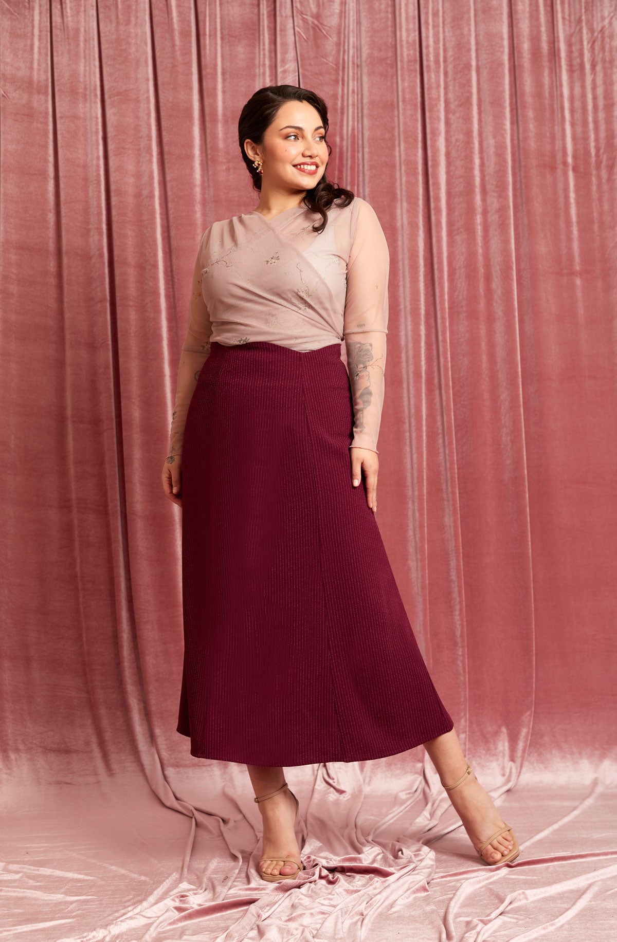 Veneta Burgundy Skirt