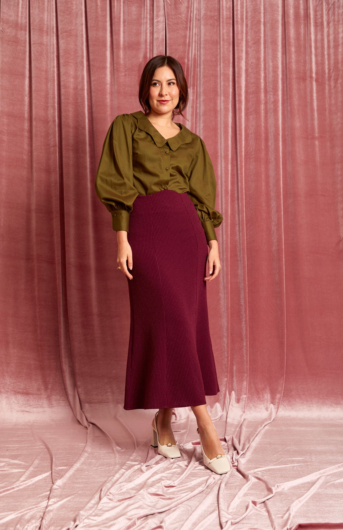 Veneta Burgundy Skirt