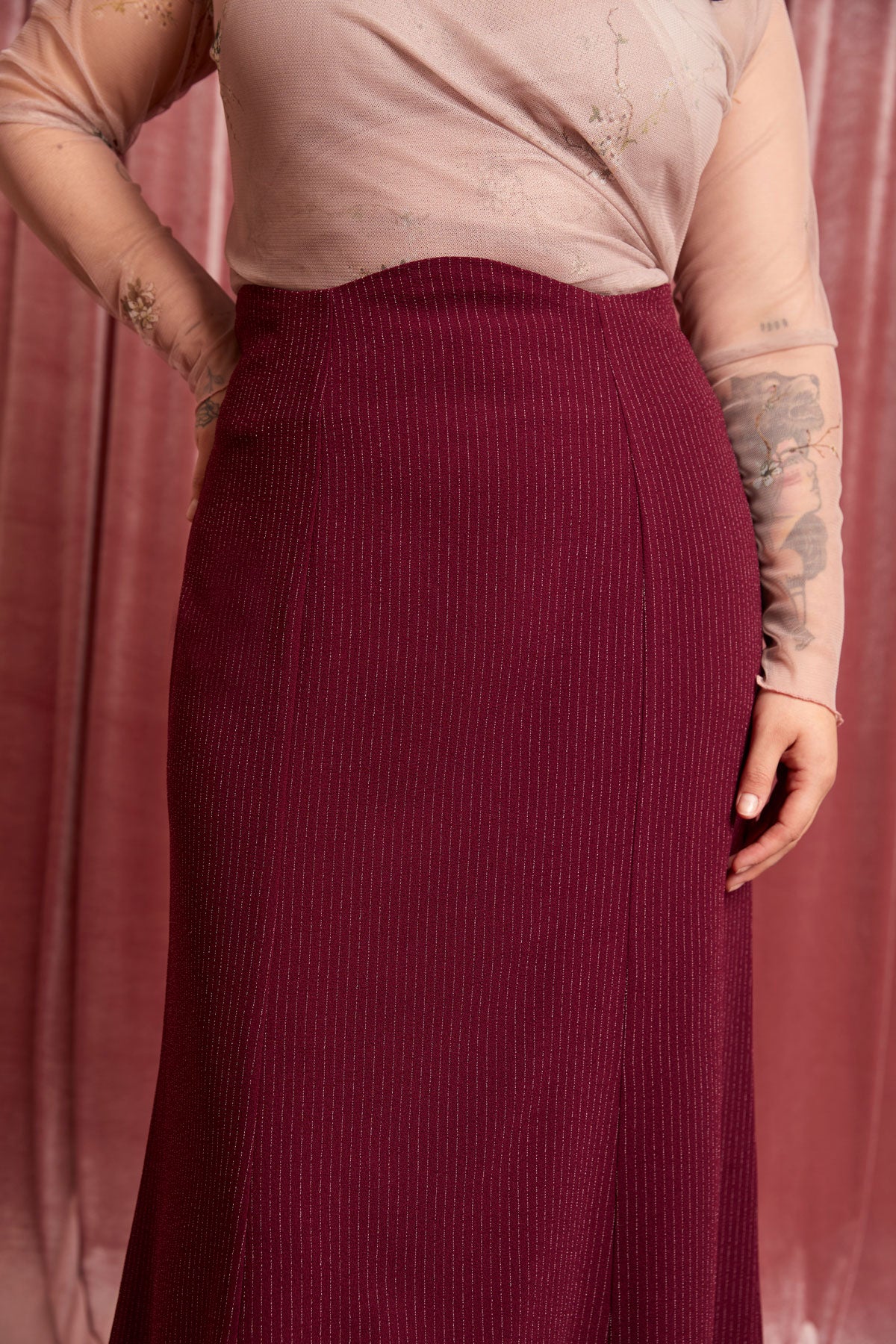 Veneta Burgundy Skirt