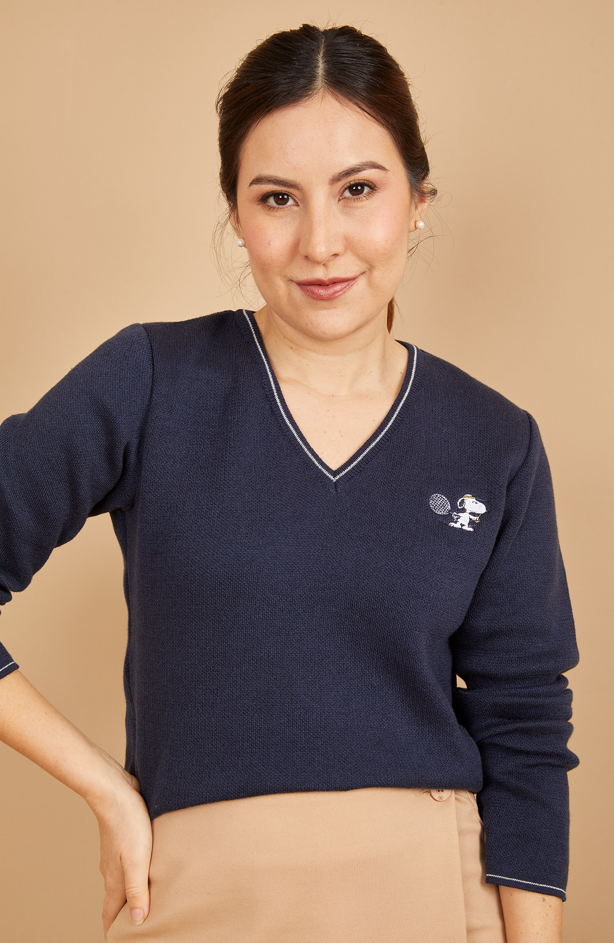 Angry Snoopy Navy Sweater