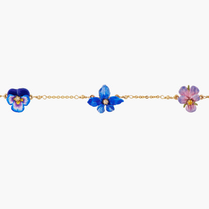 Thin Violet and Pansy Bracelet