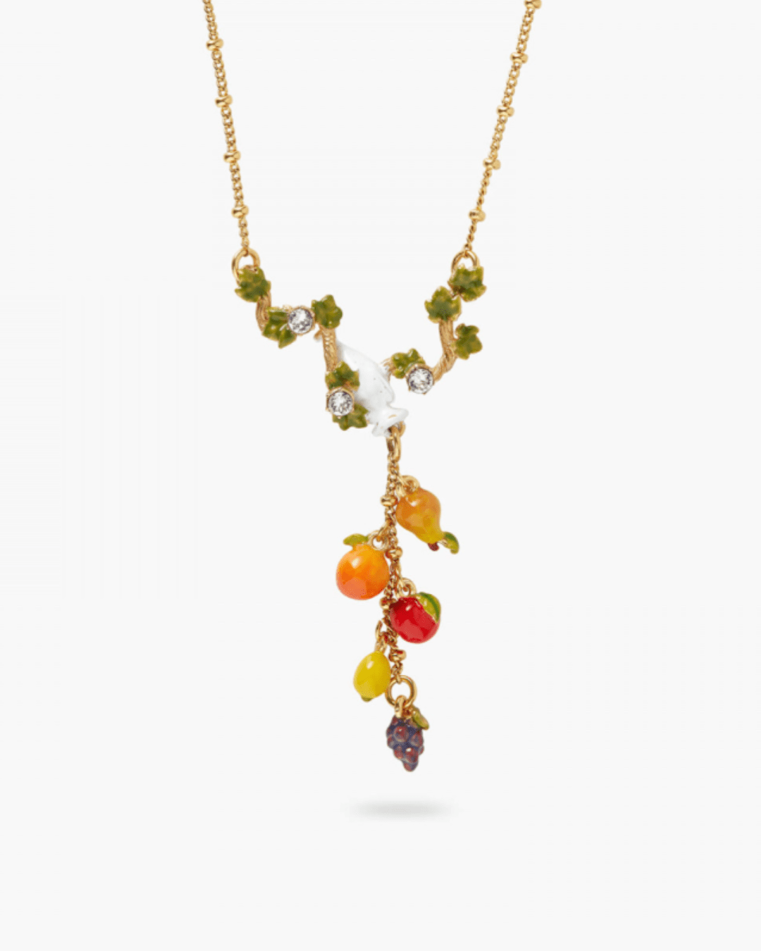 Amphora, Vine Leaves and Fruits Pendant Necklace