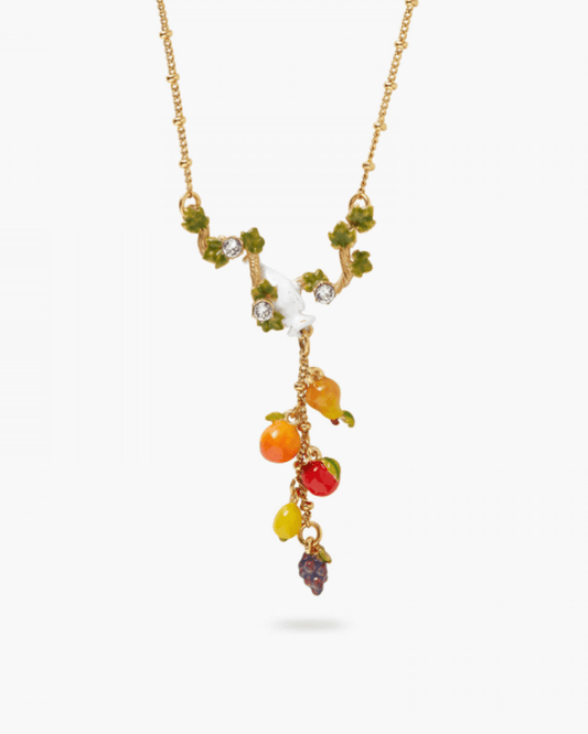 Amphora, Vine Leaves and Fruits Pendant Necklace