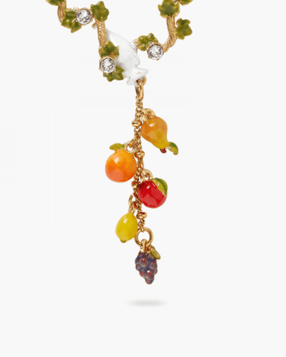 Amphora, Vine Leaves and Fruits Pendant Necklace