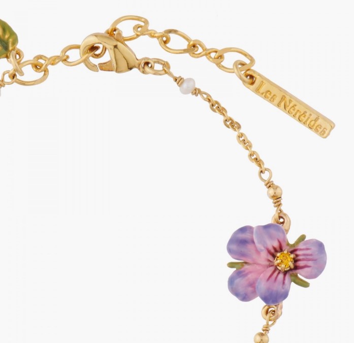 Thin Violet and Pansy Bracelet