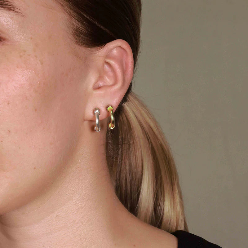 Monarch butterfly and green stone earrings. Floating Garden 