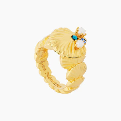 Escar Seashell and Crab Secret Ring